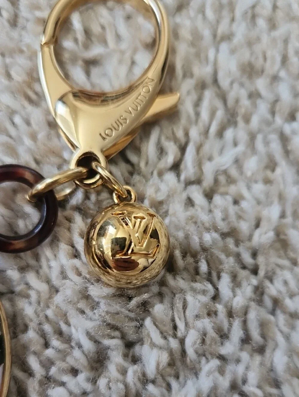 Louis Vuitton Gold-Tone and Plum Floral Key Holder Charm